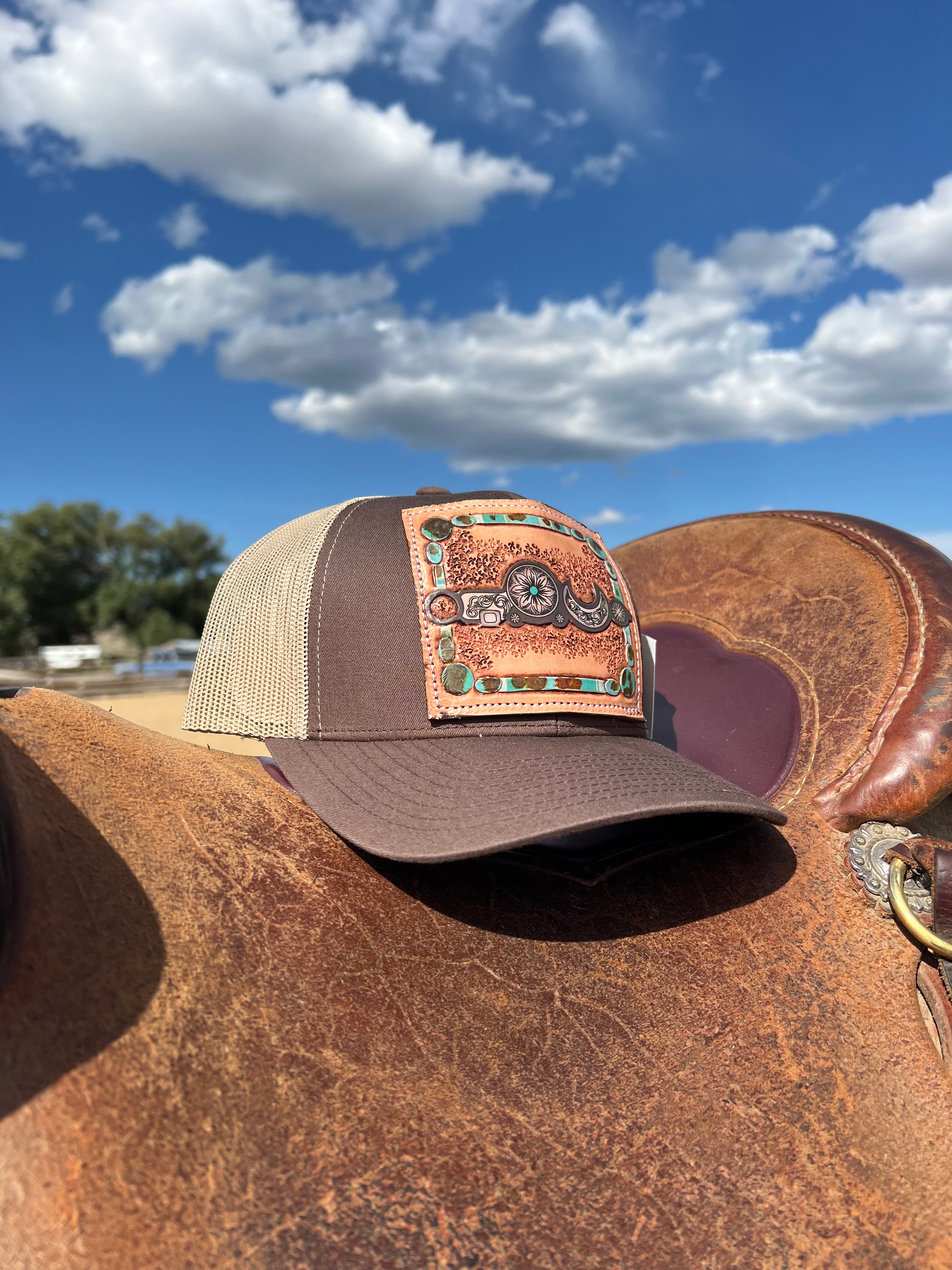 Bridle Bit Leather Patch Trucker Hat – Rebel Ranch Boutique