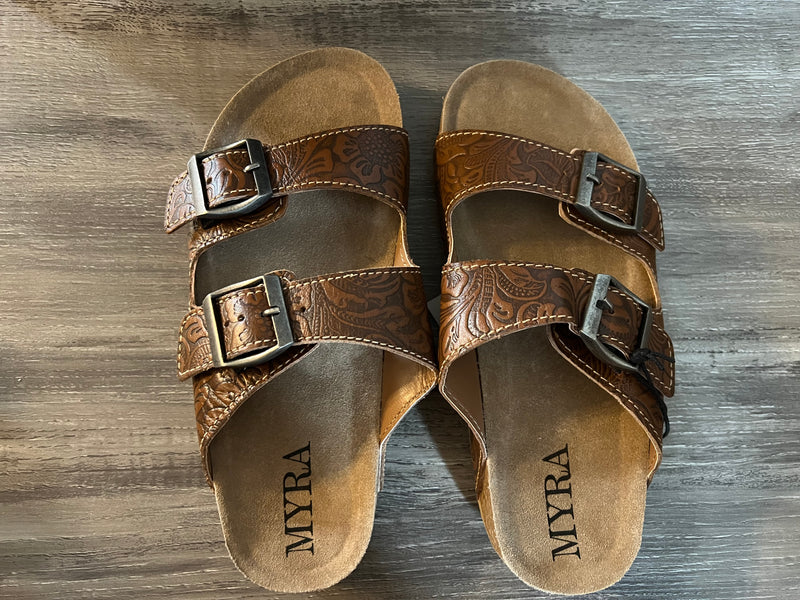 Melrose Hand-Tooled Sandals