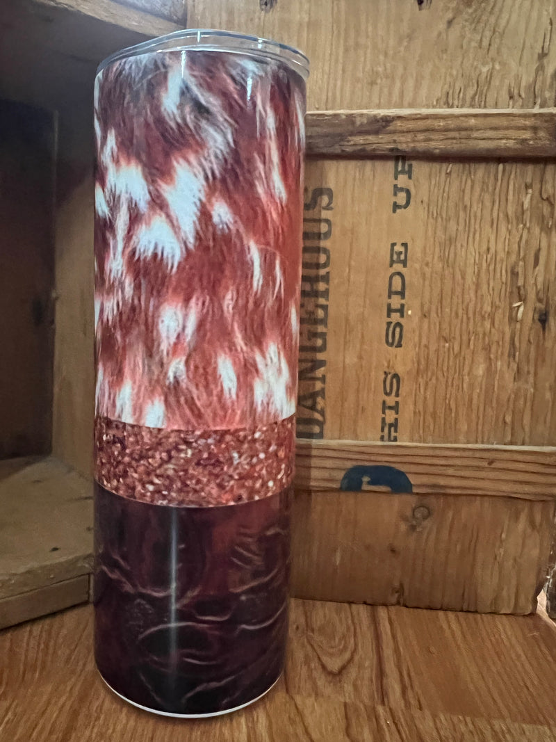 Cowhide n Glitter Tumbler